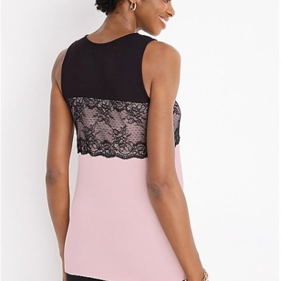 NWT Lace Trim Knot Hem Maternity Tank - Size L - Picture 4 of 7